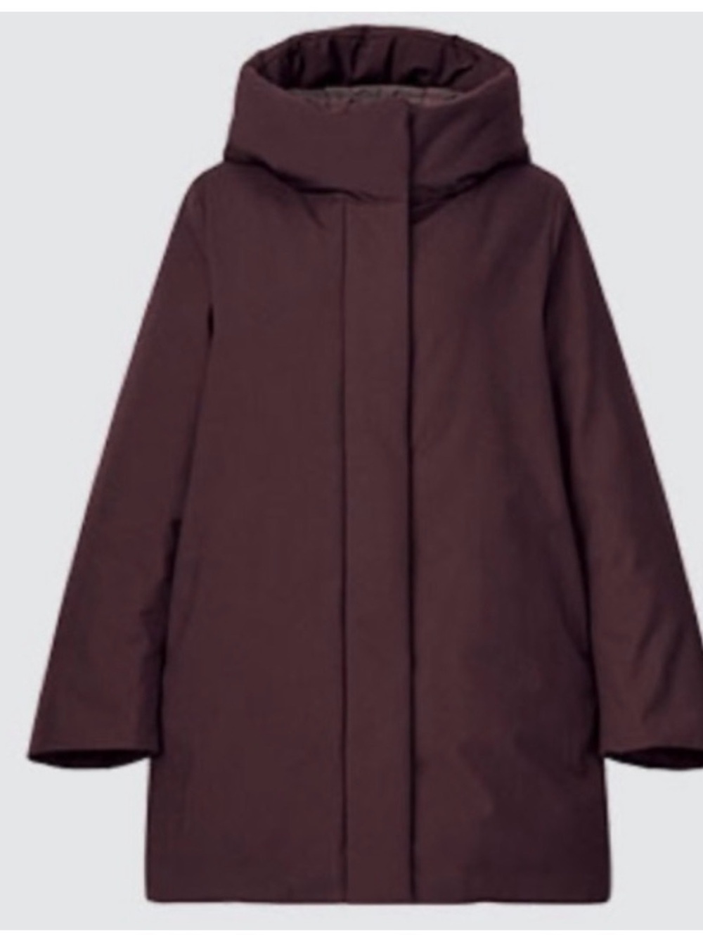 UNIQLO Hybrid Down Coat Black S 640+ Fill Hooded A-Line